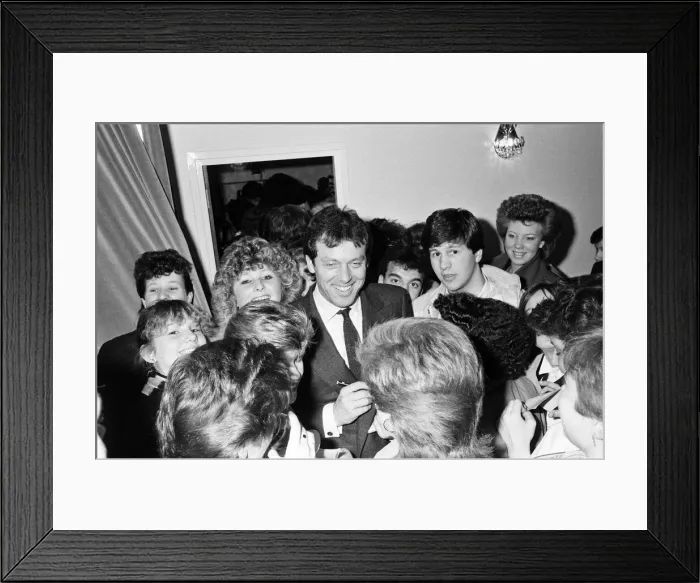Framed Print : EastEnders star Leslie Grantham opens a new health centre, The Crystal Rooms, at Tring