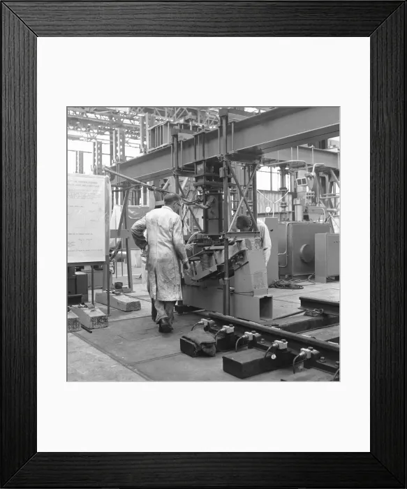 Framed Print : Apprentice at the British Rail Research Laboratories electrically testing a rail Framed Print : Apprentice at the British Rail Research Laboratories electrically testing a rail