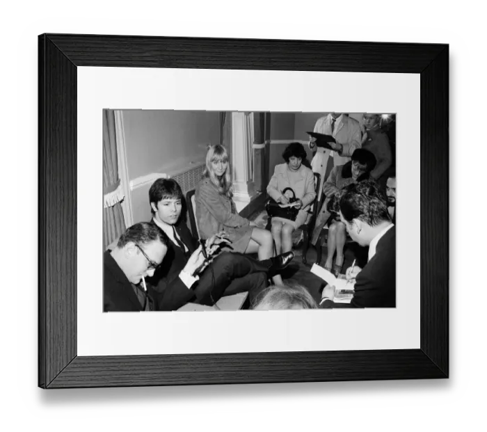 Framed Print : Cliff Richard gives a press conference during Eurovision Song Contest rehearsals
