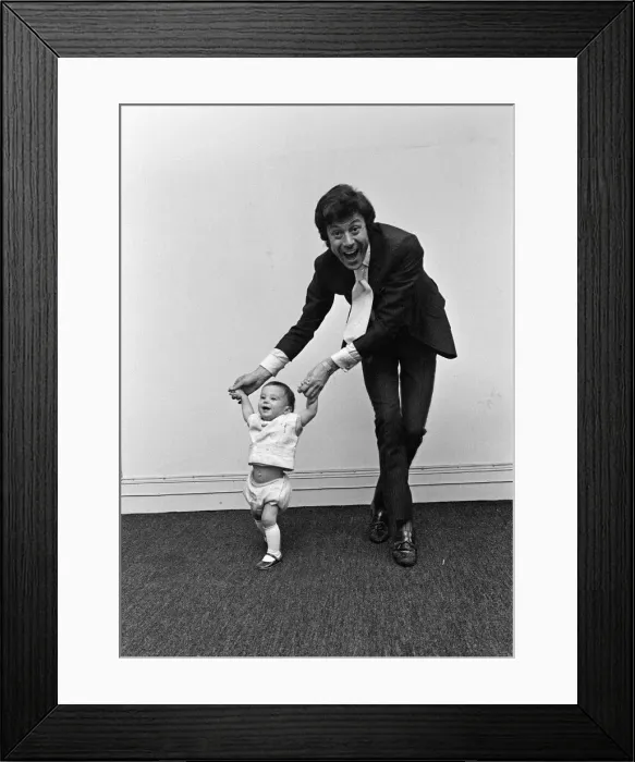 Framed Print : Lionel Blair giving dancing tuition to his 10-month-old son Daniel. 23rd June 1969 Framed Print : Lionel Blair giving dancing tuition to his 10-month-old son Daniel. 23rd June 1969