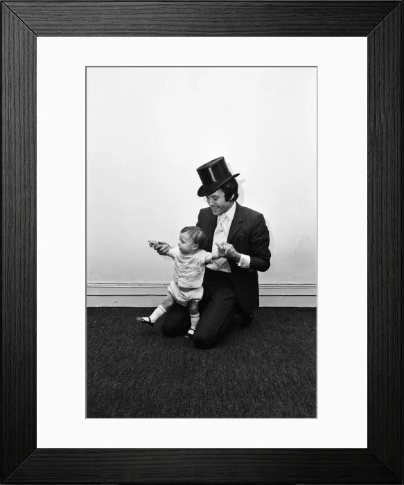 Framed Print : Lionel Blair giving dancing tuition to his 10-month-old son Daniel. 23rd June 1969 Framed Print : Lionel Blair giving dancing tuition to his 10-month-old son Daniel. 23rd June 1969