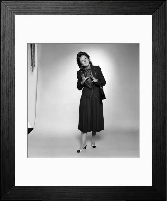 Framed Print : Daily Mirror journalist Anne Robinson impersonates Mrs Thatcher. 30th September 1982 Framed Print : Daily Mirror journalist Anne Robinson impersonates Mrs Thatcher. 30th September 1982