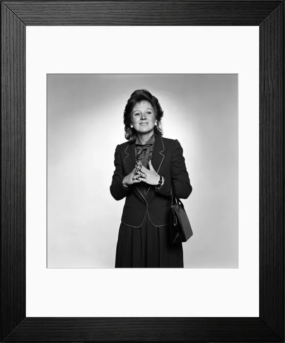 Framed Print : Daily Mirror journalist Anne Robinson impersonates Mrs Thatcher. 30th September 1982 Framed Print : Daily Mirror journalist Anne Robinson impersonates Mrs Thatcher. 30th September 1982
