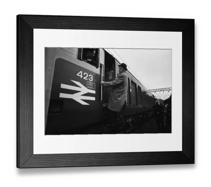 Framed Print : Burnley fans aboard the disco train to London. Chairman Bob Lord is pictured Framed Print : Burnley fans aboard the disco train to London. Chairman Bob Lord is pictured