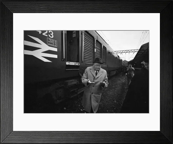 Framed Print : Burnley fans aboard the disco train to London. Chairman Bob Lord is pictured Framed Print : Burnley fans aboard the disco train to London. Chairman Bob Lord is pictured