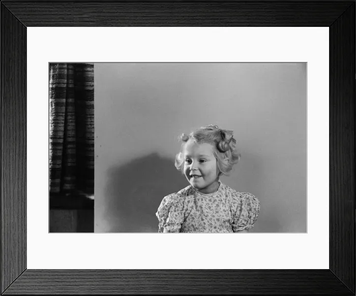 Framed Print : A portrait of a young girl, Ella Edwards. 1940 Framed Print : A portrait of a young girl, Ella Edwards. 1940