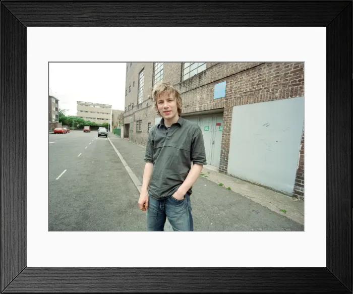 Framed Print : Jamie Oliver, television chef pictured in London in June 1999 Framed Print : Jamie Oliver, television chef pictured in London in June 1999