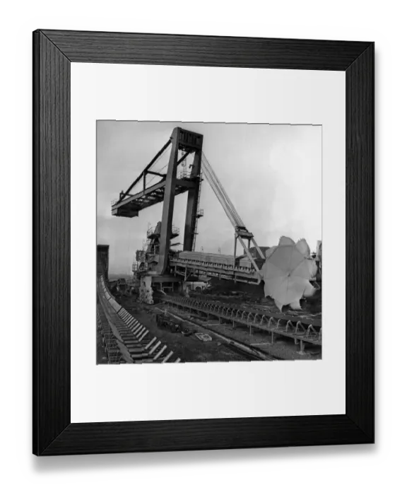 Framed Print : The new coal stacker and reclaimer which is used at the Aberthaw A Framed Print : The new coal stacker and reclaimer which is used at the Aberthaw A
