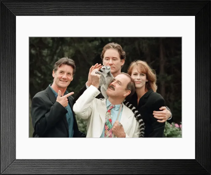 Framed Print : Jamie Lee Curtis, John Cleese (centre with white jacket) Framed Print : Jamie Lee Curtis, John Cleese (centre with white jacket)