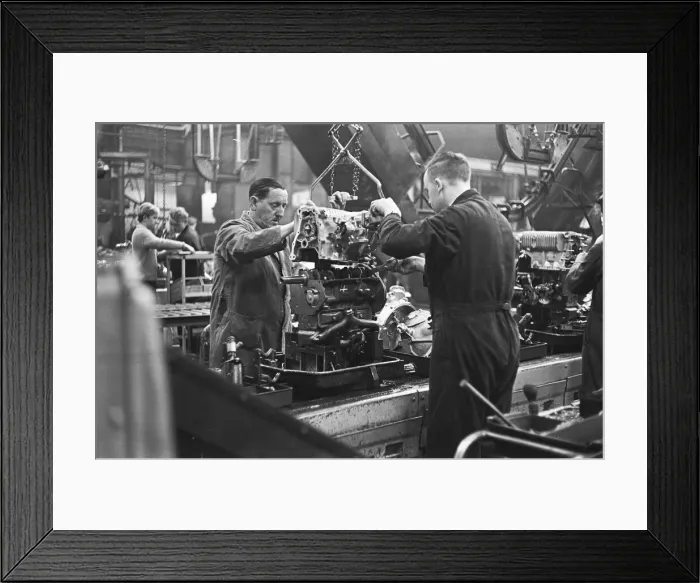 Framed Print : The transverse engine assembly line for the Mini. The Austin Mini production line Framed Print : The transverse engine assembly line for the Mini. The Austin Mini production line