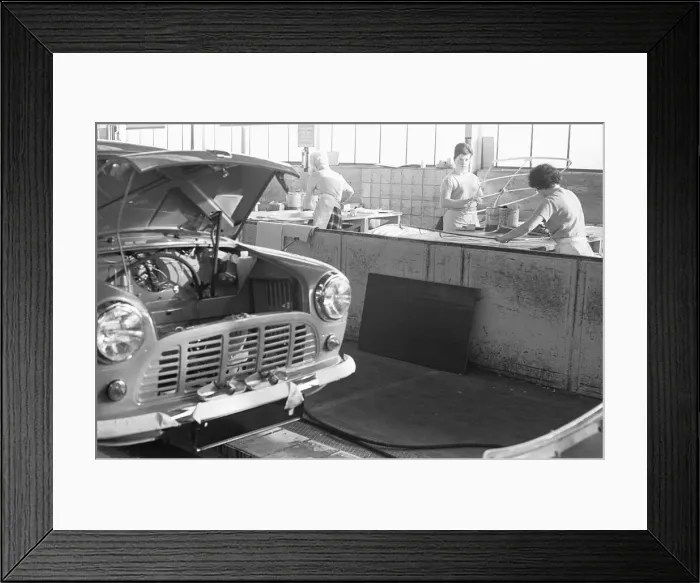 Framed Print : The Austin Mini production line at Longbridge. 10th March 1963 Framed Print : The Austin Mini production line at Longbridge. 10th March 1963