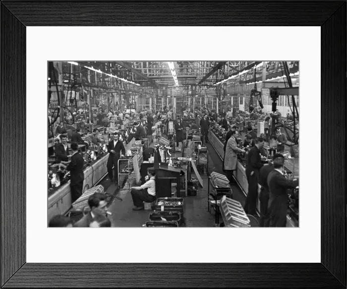 Framed Print : The transverse engine assembly line for the Mini. The Austin Mini production line Framed Print : The transverse engine assembly line for the Mini. The Austin Mini production line