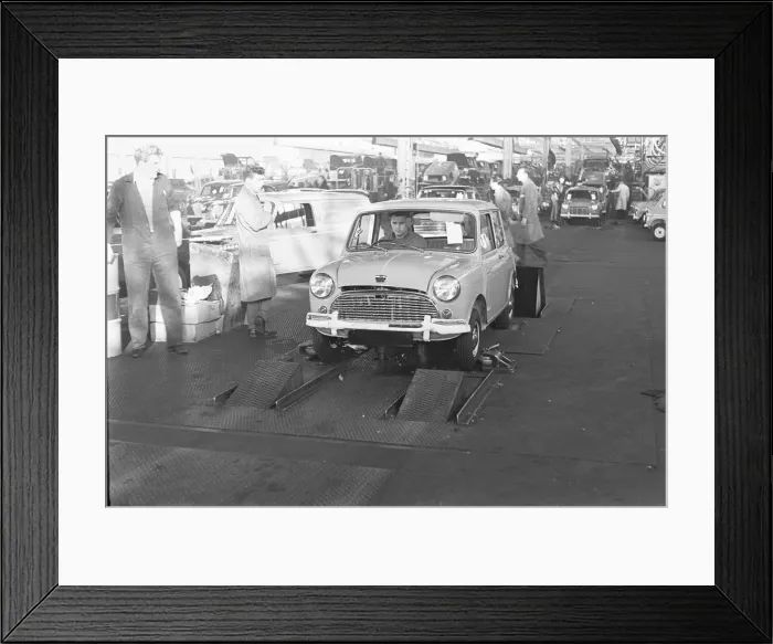 Framed Print : The Austin Mini production line at Longbridge. 10th March 1963 Framed Print : The Austin Mini production line at Longbridge. 10th March 1963