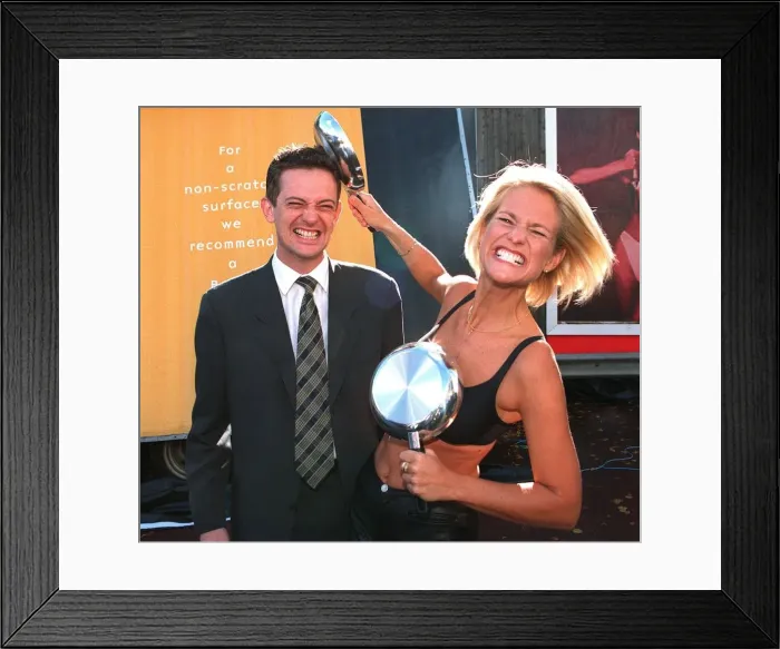Framed Print : Ulrika Jonsson launches a new Berlei Bra ad campaign 1997 with the help of Framed Print : Ulrika Jonsson launches a new Berlei Bra ad campaign 1997 with the help of