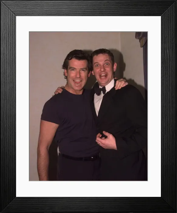 Framed Print : Matthew Wright and Pierce Brosnan December 1997 Framed Print : Matthew Wright and Pierce Brosnan December 1997