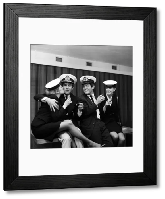 Framed Print : Ed Stewart and Tony Blackburn launch the 1968 Christmas broadcast personal message scheme Framed Print : Ed Stewart and Tony Blackburn launch the 1968 Christmas broadcast personal message scheme