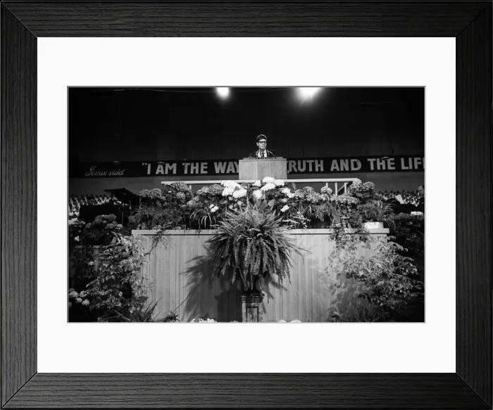 Framed Print : Cliff Richard attends the Billy Graham service at Earls Court. 16th June 1966 Framed Print : Cliff Richard attends the Billy Graham service at Earls Court. 16th June 1966