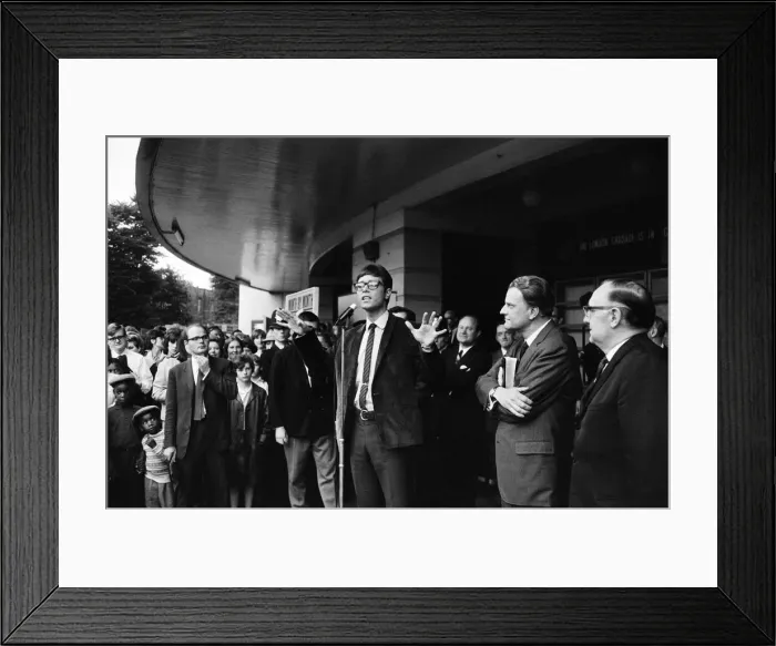 Framed Print : Cliff Richard attends the Billy Graham service at Earls Court. 16th June 1966 Framed Print : Cliff Richard attends the Billy Graham service at Earls Court. 16th June 1966