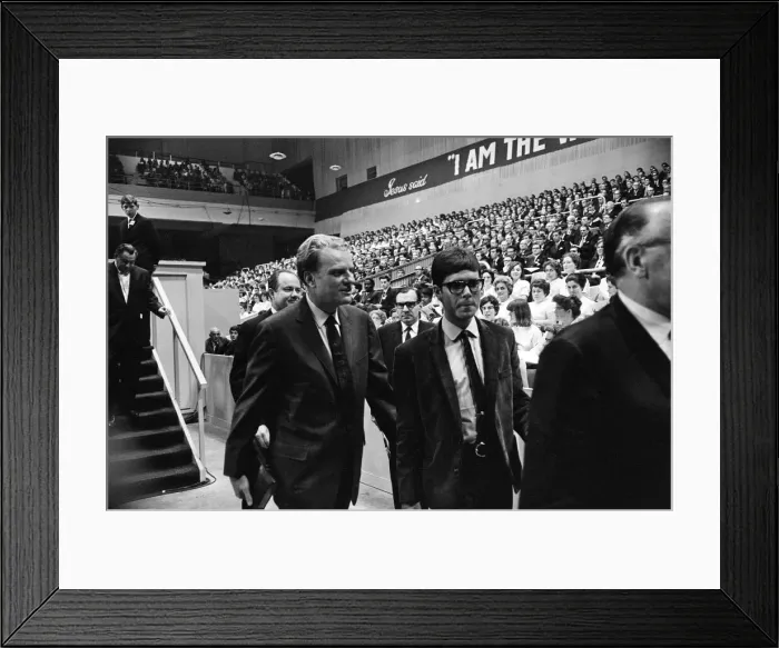 Framed Print : Cliff Richard attends the Billy Graham service at Earls Court. 16th June 1966 Framed Print : Cliff Richard attends the Billy Graham service at Earls Court. 16th June 1966