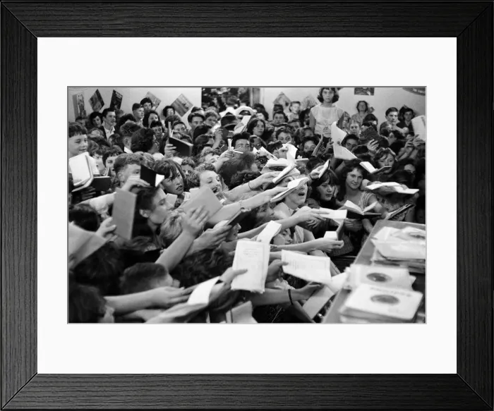 Framed Print : Cliff Richard at the Girls and Boys exhibition. 18th August 1959 Framed Print : Cliff Richard at the Girls and Boys exhibition. 18th August 1959