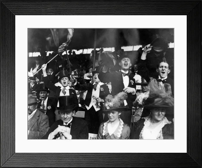 Framed Print : Harrovians cheer their team on during the annual Schools Day match between Eton Framed Print : Harrovians cheer their team on during the annual Schools Day match between Eton