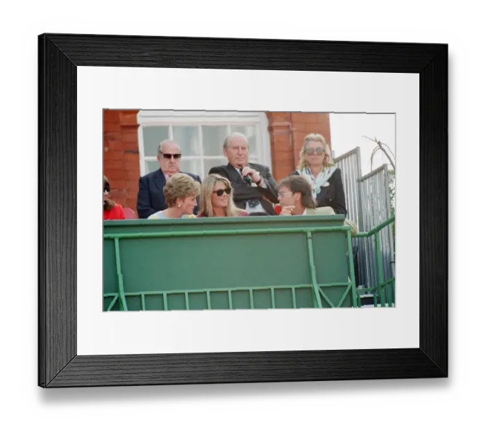 Framed Print : Cliff Richard joins Princess Diana in the royal box at the Stella Artois tennis