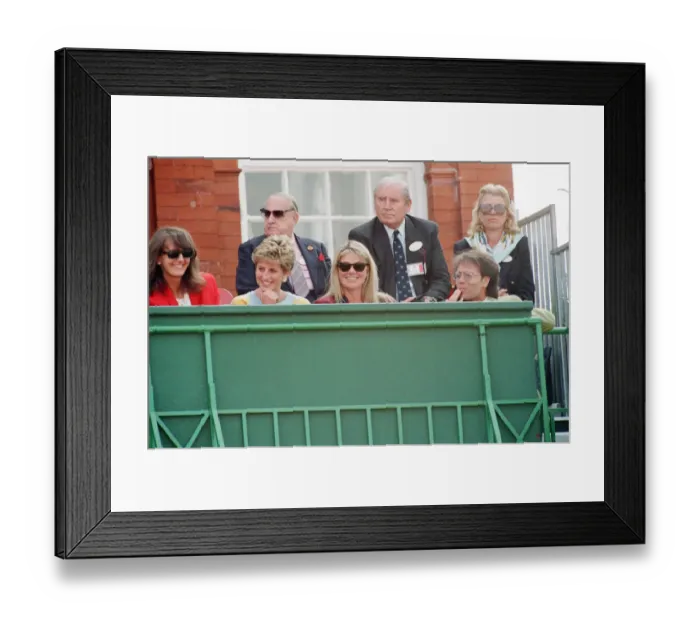 Framed Print : Cliff Richard joins Princess Diana in the royal box at the Stella Artois tennis