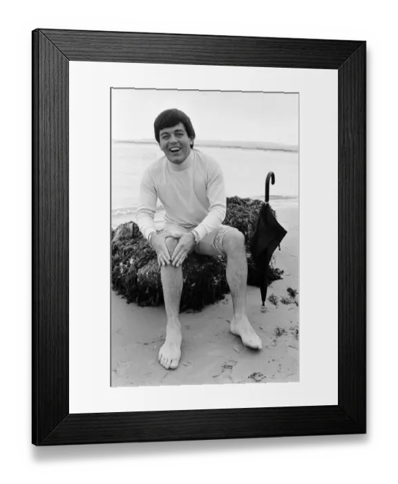 Framed Print : Tony Blackburn on holiday in Poole, Dorset. Summer weather there has not been very good Framed Print : Tony Blackburn on holiday in Poole, Dorset. Summer weather there has not been very good
