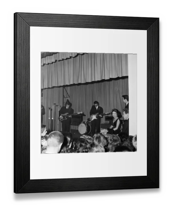 Framed Print : Princess Margaret, Lord Snowdon and Cliff Richard listening to two of the Shadows at Club Framed Print : Princess Margaret, Lord Snowdon and Cliff Richard listening to two of the Shadows at Club