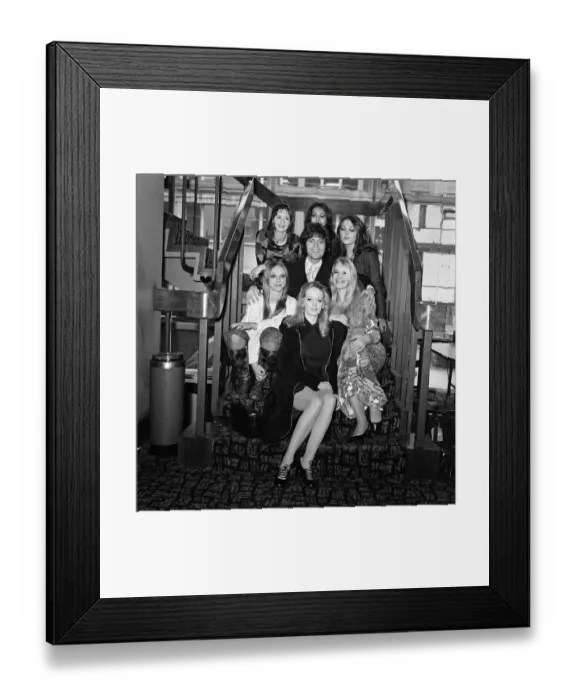 Framed Print : Cliff Richard with the dancers Pans People. Cliff Richard was voted Mr Framed Print : Cliff Richard with the dancers Pans People. Cliff Richard was voted Mr