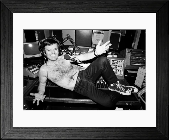 Framed Print : DJ Tony Blackburn in the studio. 29th May 1987