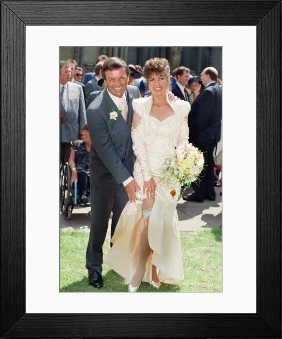 Framed Print : The wedding of Tony Blackburn and Debbie Thomson held at St Margarets Church Framed Print : The wedding of Tony Blackburn and Debbie Thomson held at St Margarets Church