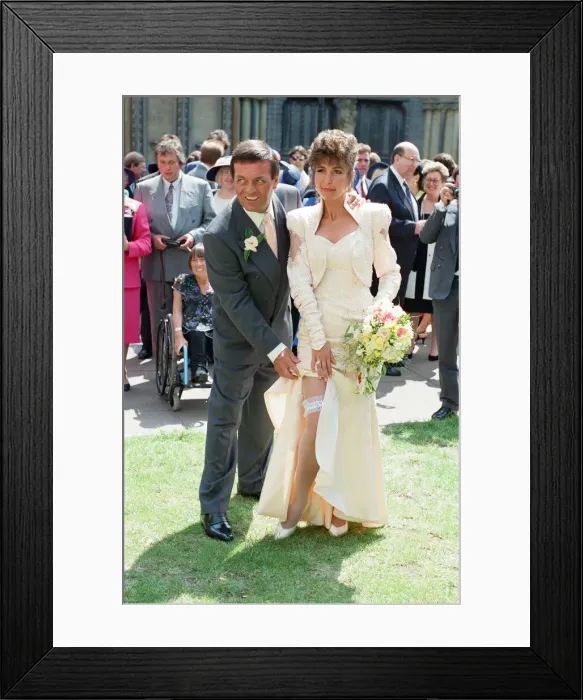 Framed Print : The wedding of Tony Blackburn and Debbie Thomson held at St Margarets Church Framed Print : The wedding of Tony Blackburn and Debbie Thomson held at St Margarets Church