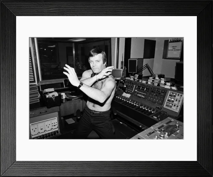 Framed Print : DJ Tony Blackburn in the studio. 29th May 1987 Framed Print : DJ Tony Blackburn in the studio. 29th May 1987