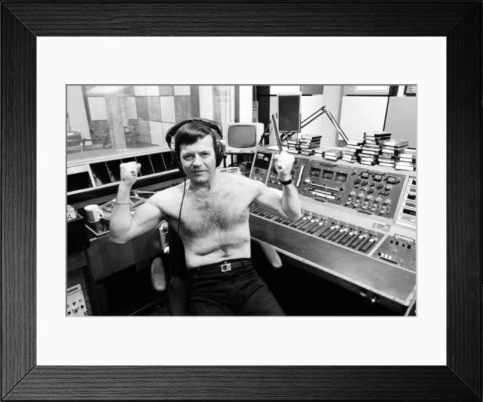 Framed Print : DJ Tony Blackburn in the studio. 29th May 1987