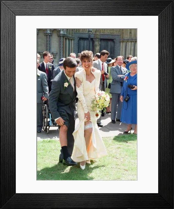 Framed Print : The wedding of Tony Blackburn and Debbie Thomson held at St Margarets Church Framed Print : The wedding of Tony Blackburn and Debbie Thomson held at St Margarets Church