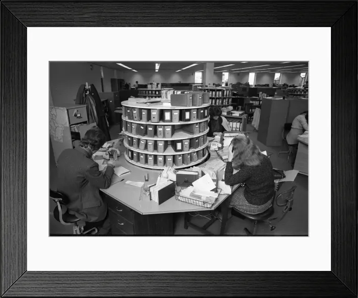 Framed Print : The Electricty Board in Hinckley. Past times Hinckley Times Circa 1979