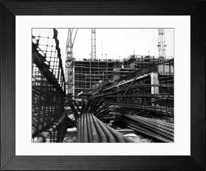 Framed Print : Girders everywhere as the New Strand Shopping Centre takes place. 12th April 1966 Framed Print : Girders everywhere as the New Strand Shopping Centre takes place. 12th April 1966