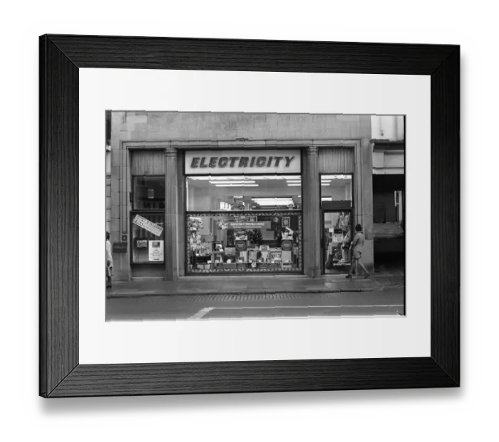 Framed Print : The Electricty Board in Hinckley. This is the boards shop in the town centre Framed Print : The Electricty Board in Hinckley. This is the boards shop in the town centre