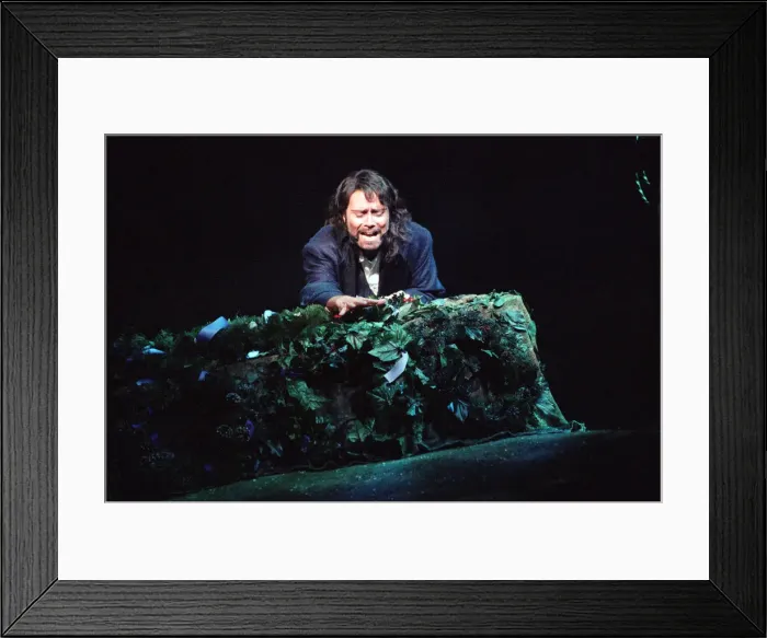 Framed Print : Sir Cliff Richard on stage in the premiere of the Heathcliff'musical