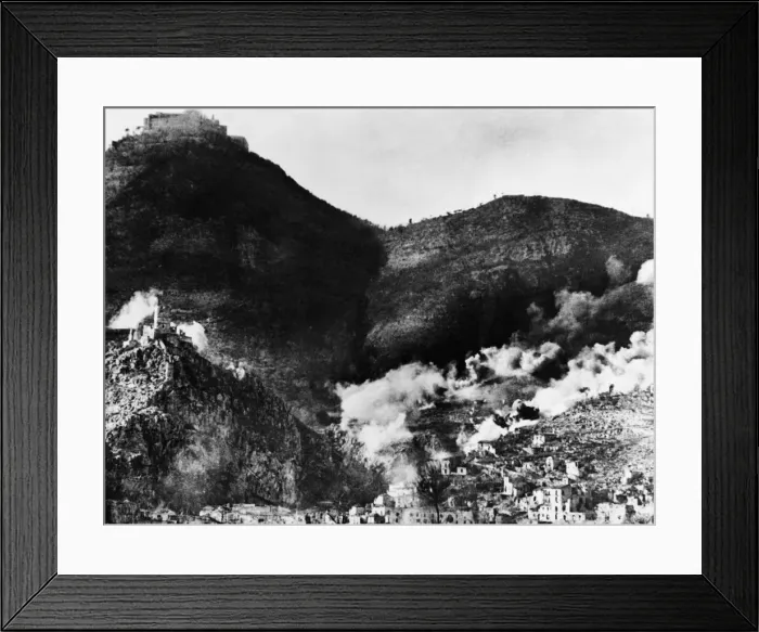 Framed Print : The Battle of Monte Cassino, a series of four assaults by Allied Forces against the Axis