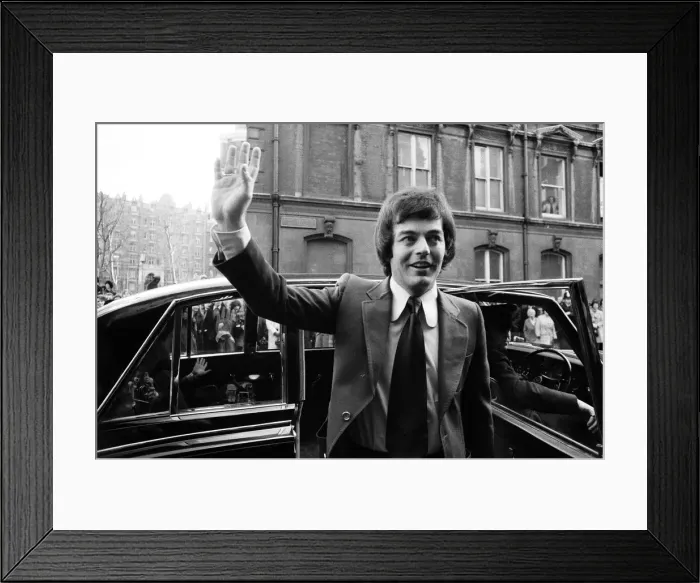 Framed Print : The wedding of Tony Blackburn and Tessa Wyatt at Caxton Hall, London. The Groom arrives Framed Print : The wedding of Tony Blackburn and Tessa Wyatt at Caxton Hall, London. The Groom arrives