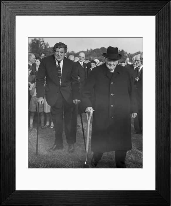 Framed Print : Former Prime Minister Winston Churchill seen after planting an oak tree to inaugurate Framed Print : Former Prime Minister Winston Churchill seen after planting an oak tree to inaugurate