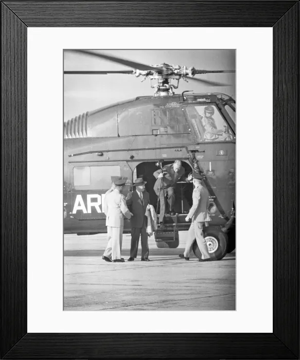 Framed Print : President Eisenhower and his Secretary of State John Foster Dulles seen here disembarking