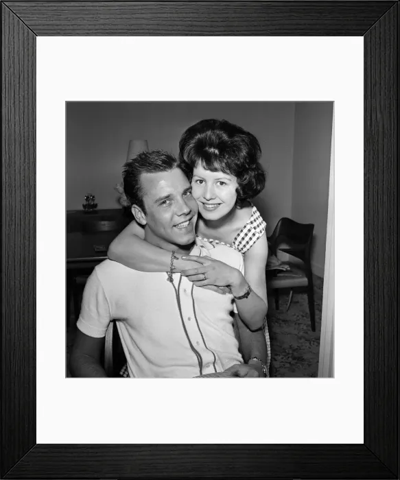Framed Print : Marty Wilde and his wife Joyce at their flat in Chiswick, London. 21st April 1960 Framed Print : Marty Wilde and his wife Joyce at their flat in Chiswick, London. 21st April 1960