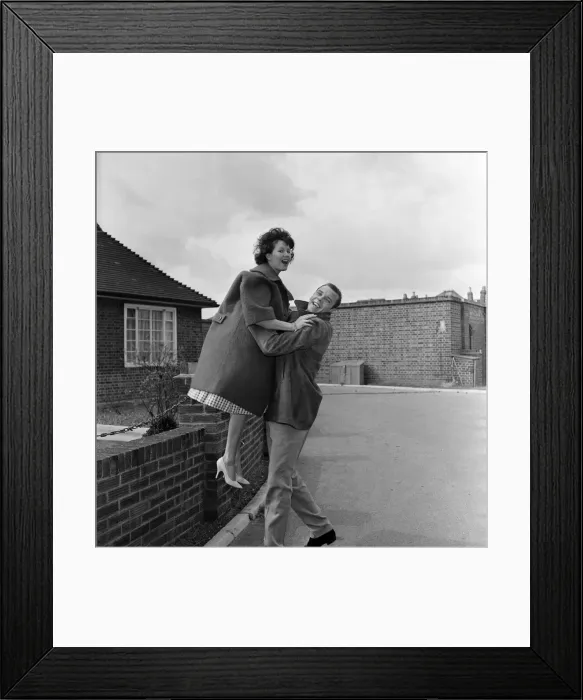 Framed Print : Marty Wilde and his wife Joyce at their flat in Chiswick, London. 21st April 1960 Framed Print : Marty Wilde and his wife Joyce at their flat in Chiswick, London. 21st April 1960