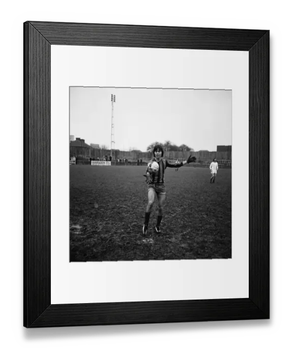 Framed Print : Cliff Richard playing football at a charity football match at Southall. 1st January 1973 Framed Print : Cliff Richard playing football at a charity football match at Southall. 1st January 1973
