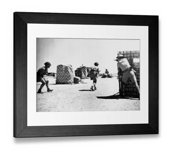 Framed Print : Street fighting in progress part of the training for naval commandos during WWII