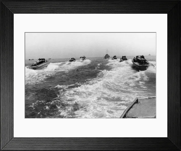 Framed Print : Royal Navy on a landing craft exercise. 16th June 1943