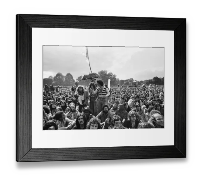 Framed Print : Picture shows the huge audience at London Hyde Park for a concert by Don Mclean - America